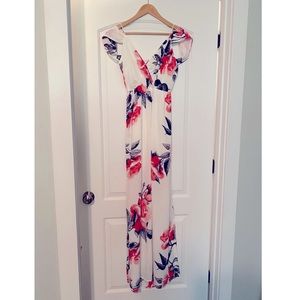 White Floral Maxi Dress